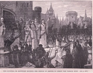 The countess de Montford inciting the people of Rennes to resist the French king AD 1341